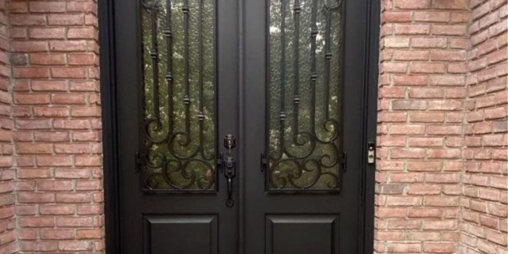 Stylish front entryway featuring a freshly painted front door that enhances the home's curb appeal | Front Door Color Ideas for Curb Appeal