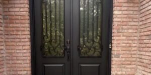 Stylish front entryway featuring a freshly painted front door that enhances the home's curb appeal | Front Door Color Ideas for Curb Appeal